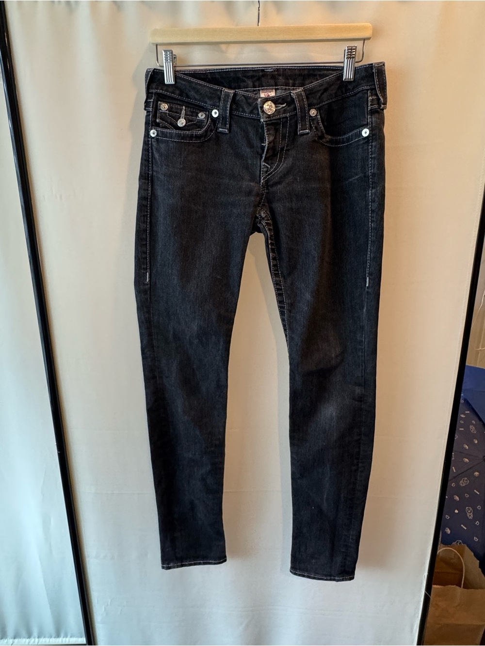 True Religion Black Skinny Jeans with Silver Hardware